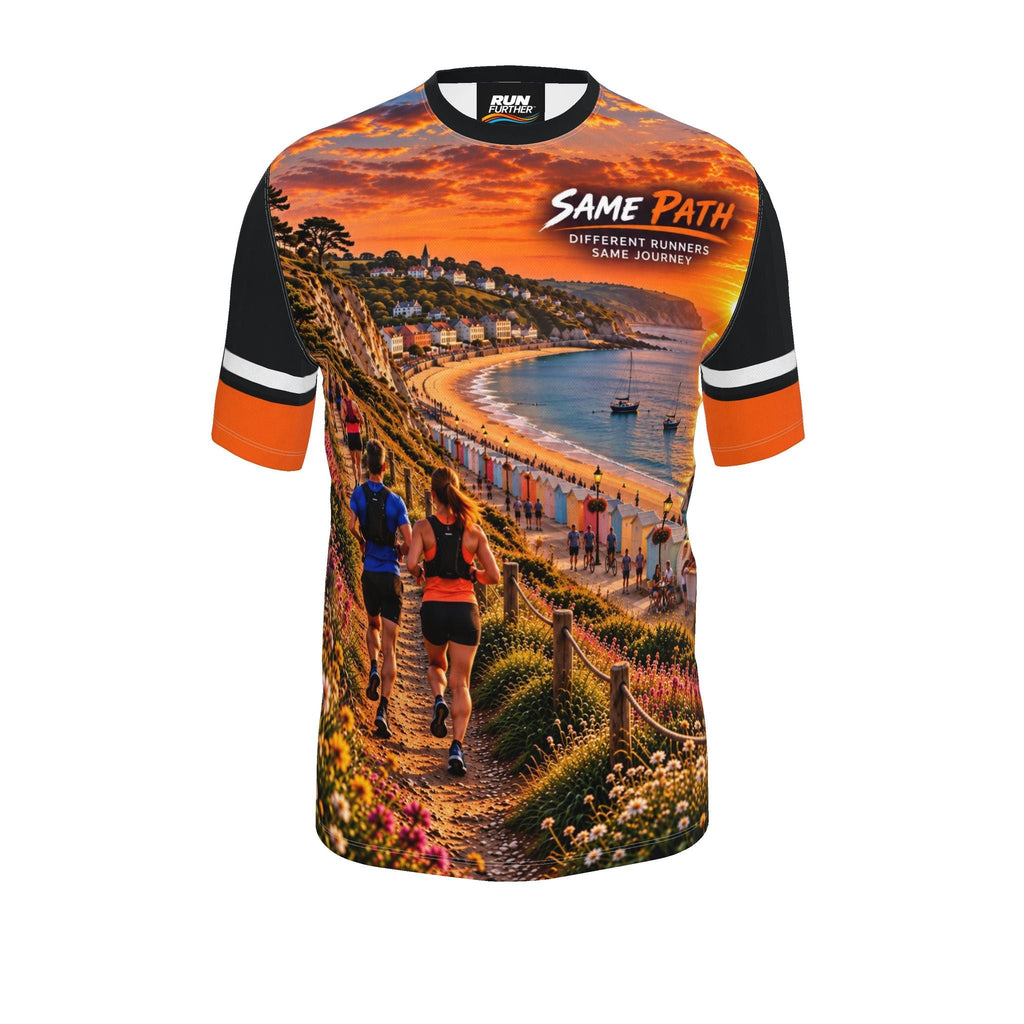 RUN FURTHER SAME PATH LAST LIGHT coastal performance running T-shirt — view 2