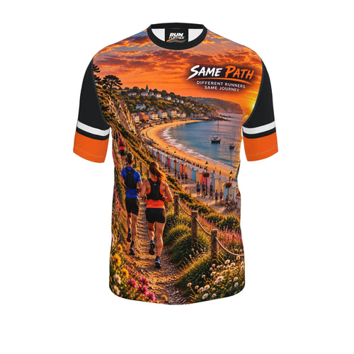 RUN FURTHER SAME PATH LAST LIGHT coastal performance running T-shirt — view 2