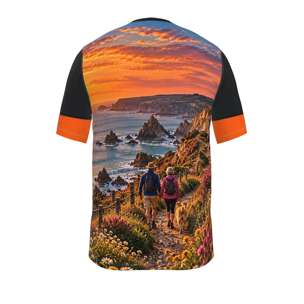 RUN FURTHER SAME PATH LAST LIGHT coastal performance running T-shirt — view 5
