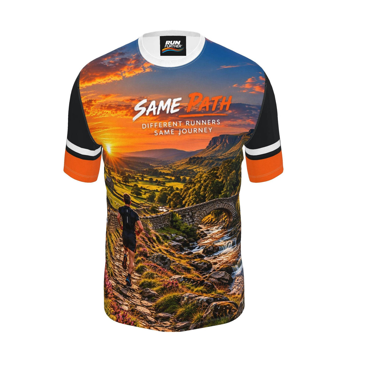 RUN FURTHER SAME PATH Yorkshire Dales performance running T-shirt — view 1